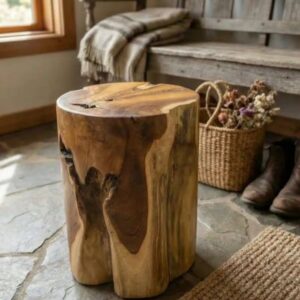 בול עץ טיק קוטר 35 ס"מ גובה 45 ס"מ