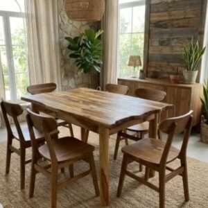 כיסא עץ מלא טיק דגם ropan